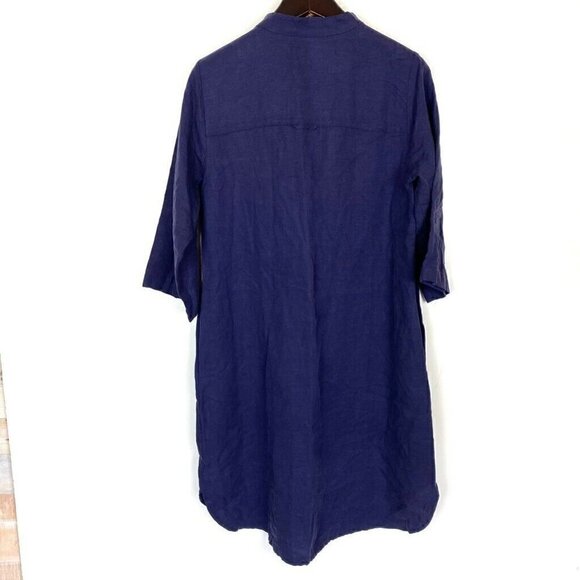 Eileen Fisher Dress Blue Oversize Knee Length S - Picture 4 of 8